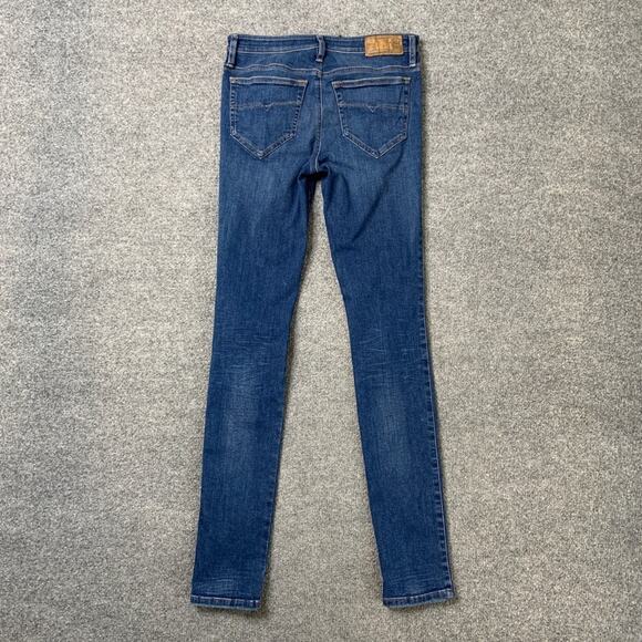 Diesel Jeans Womens 27 Regular Waist Super Slim Skinny Stretch Distressed Knee - Picture 9 of 15